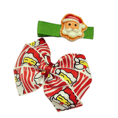 Hair accessories for girls Hair accessories for baby - Pinkberry KissesChristmas hair accessories - Bella Bow and clip set Red Santa