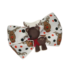 Christmas hair accessories - Cherish Hair Bow Reindeer Hair accessories for girls Hair accessories for baby - Pinkberry Kisses