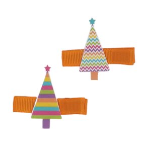 Christmas hair accessories - Everyday Hair Clip Christmas Trees Hair accessories for girls Hair accessories for baby - Pinkberry Kisses Non Slip Hair Clip Set 