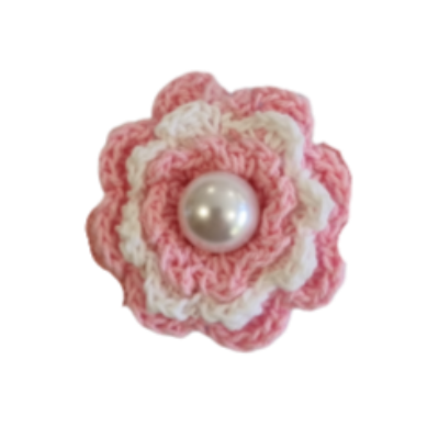 Hair accessories for girls - Crochet Flower Lavender plus white Non Slip Hair Clip Pinkberry Kisses