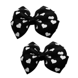 Hair accessories for girls - bella hair bow black and white hearts Hair accessories for girls Hair Accessories for Babies Hair Bow for Babies Hair bow for Toddler Non Slip Hair Bow