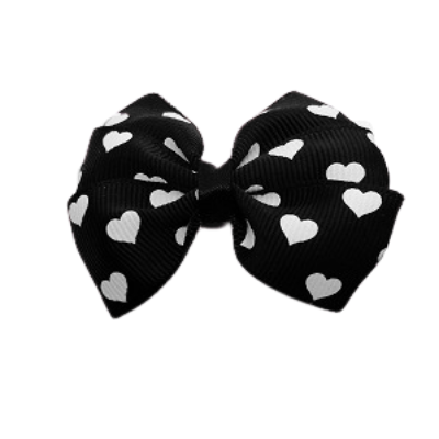 Hair accessories for girls - bella hair bow black and white hearts Hair accessories for girls Hair Accessories for Babies Hair Bow for Babies Hair bow for Toddler Non Slip Hair Bow