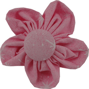 Kanzashi fabric flower - Shimmering pink