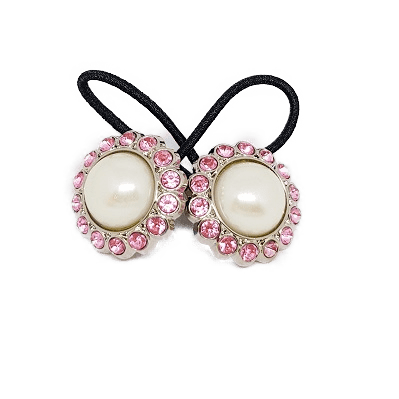 Pigtail Hair Band Toggles - Natural Pearl Soft Pink