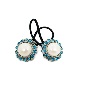 Pigtail Hair Band Toggles - Pearl Blue