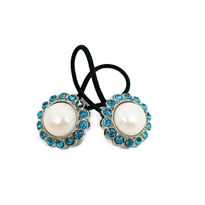 Pigtail Hair Band Toggles - Pearl Blue