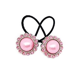 Pigtail Hair Band Toggles - Pearl Hot Pink