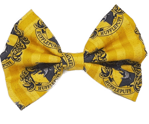 Rockabilly pin up fabric hair bow - harry potter hufflepuff