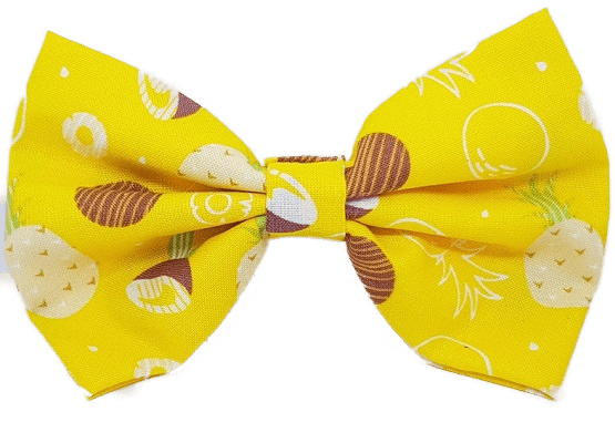 Rockabilly pin up fabric hair bow - pineapple and coconut