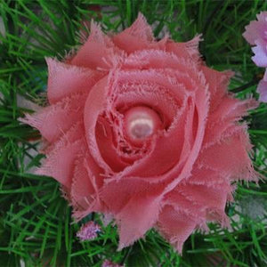 Shabby Chiffon Flower for Hair - Coral