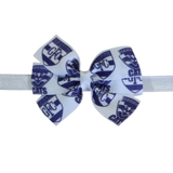 AFL Geelong Cats Bella Hair Bow Soft Baby Headband Sports Hair Bow, Sports Team Accessories Pinkberry Kisses AFL