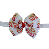 AFL Gold Coast Suns Bella Hair Bow Soft Baby Headband Sports Hair Bow, Sports Team Accessories Pinkberry Kisses AFL