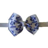 AFL North Melbourne Kangaroos Bella Hair Bow Soft Baby Headband Sports Hair Bow, Sports Team Accessories Pinkberry Kisses
