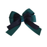 amore bow double layer colour school uniform hair clip school hair accessories hair bow baby girl pinkberry kisses Hunter Green Black