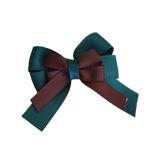 amore bow double layer colour school uniform hair clip school hair accessories hair bow baby girl pinkberry kisses Hunter Green Brown
