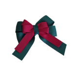 amore bow double layer colour school uniform hair clip school hair accessories hair bow baby girl pinkberry kisses Hunter Green  Burgundy