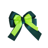 amore bow double layer colour school uniform hair clip school hair accessories hair bow baby girl pinkberry kisses Hunter Green  key lime