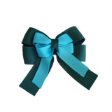amore bow double layer colour school uniform hair clip school hair accessories hair bow baby girl pinkberry kisses Hunter Green mist turquoise