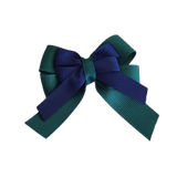 amore bow double layer colour school uniform hair clip school hair accessories hair bow baby girl pinkberry kisses Hunter Green  Navy Blue