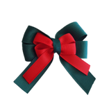 amore bow double layer colour school uniform hair clip school hair accessories hair bow baby girl pinkberry kisses Hunter Green Red