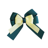 amore bow double layer colour school uniform hair clip school hair accessories hair bow baby girl pinkberry kisses Hunter Green Baby Maize