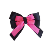 amore bow double layer colour school uniform hair clip school hair accessories hair bow baby girl pinkberry kisses black Hot Pink