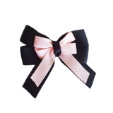 amore bow double layer colour school uniform hair clip school hair accessories hair bow baby girl pinkberry kisses black Light Pink