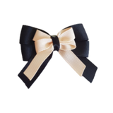 amore bow double layer colour school uniform hair clip school hair accessories hair bow baby girl pinkberry kisses black Nude