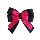 amore bow double layer colour school uniform hair clip school hair accessories hair bow baby girl pinkberry kisses black Shocking Pink