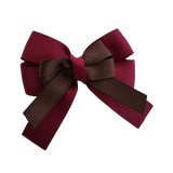 amore bow double layer colour school uniform hair clip school hair accessories hair bow baby girl pinkberry kisses Burgundy Brown