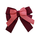 amore bow double layer colour school uniform hair clip school hair accessories hair bow baby girl pinkberry kisses Burgundy Coral Rose