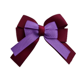 amore bow double layer colour school uniform hair clip school hair accessories hair bow baby girl pinkberry kisses Burgundy Grape