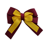 amore bow double layer colour school uniform hair clip school hair accessories hair bow baby girl pinkberry kisses Burgundy maize Yellow