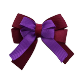 amore bow double layer colour school uniform hair clip school hair accessories hair bow baby girl pinkberry kisses Burgundy Purple