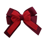 amore bow double layer colour school uniform hair clip school hair accessories hair bow baby girl pinkberry kisses Burgundy Red