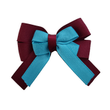 amore bow double layer colour school uniform hair clip school hair accessories hair bow baby girl pinkberry kisses Burgundy Turquoise