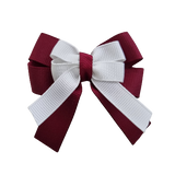amore bow double layer colour school uniform hair clip school hair accessories hair bow baby girl pinkberry kisses Burgundy White