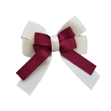 amore bow double layer colour school uniform hair clip school hair accessories hair bow baby girl pinkberry kisses Cream Burgundy