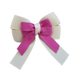 amore bow double layer colour school uniform hair clip school hair accessories hair bow baby girl pinkberry kisses Cream Garden Rose
