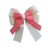 amore bow double layer colour school uniform hair clip school hair accessories hair bow baby girl pinkberry kisses Cream Coral 