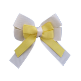 amore bow double layer colour school uniform hair clip school hair accessories hair bow baby girl pinkberry kisses Cream Lemon