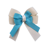 amore bow double layer colour school uniform hair clip school hair accessories hair bow baby girl pinkberry kisses cream  misty Turquoise