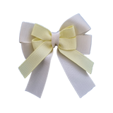 amore bow double layer colour school uniform hair clip school hair accessories hair bow baby girl pinkberry kisses Cream Baby Maize Yellow