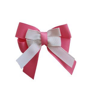 amore bow double layer colour school uniform hair clip school hair accessories Non Slip Hair Clip hair bow baby girl pinkberry kisses Hot Pink White