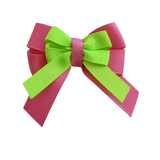 amore bow double layer colour school uniform hair clip school hair accessories Non Slip Hair Clip hair bow baby girl pinkberry kisses Hot Pink  Key Lime