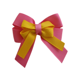 amore bow double layer colour school uniform hair clip school hair accessories Non Slip Hair Clip hair bow baby girl pinkberry kisses Hot Pink  Maize