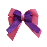amore bow double layer colour school uniform hair clip school hair accessories Non Slip Hair Clip hair bow baby girl pinkberry kisses Hot Pink  purple
