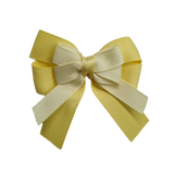 amore bow double layer colour school uniform hair clip school hair accessories hair bow baby girl pinkberry kisses Lemon Yellow Baby Maize