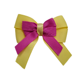 amore bow double layer colour school uniform hair clip school hair accessories hair bow baby girl pinkberry kisses Lemon Yellow  Garden Rose