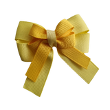 amore bow double layer colour school uniform hair clip school hair accessories hair bow baby girl pinkberry kisses Lemon Yellow  mazie
